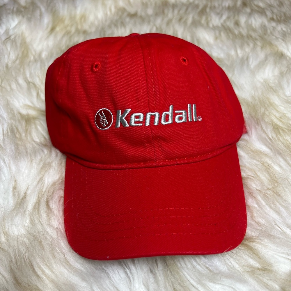 New KENDALL Vintage Red Strapback Trucker Hat